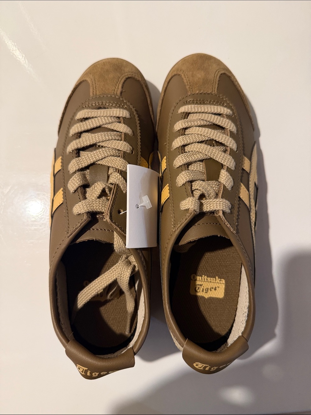Onitsuka Tiger by Asics Men’s Olive Brown with Cream Stripes Sneaker